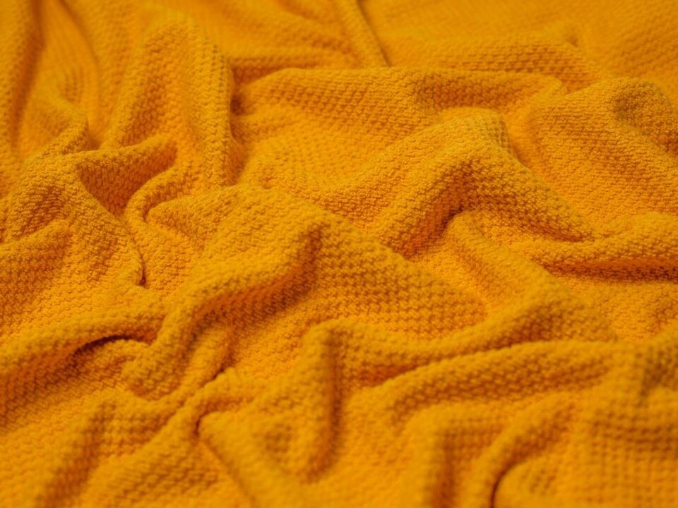 Yellow Textured Cotton Towelling Fabric for Dressmaking, 140cm / 55" Wide - per metre