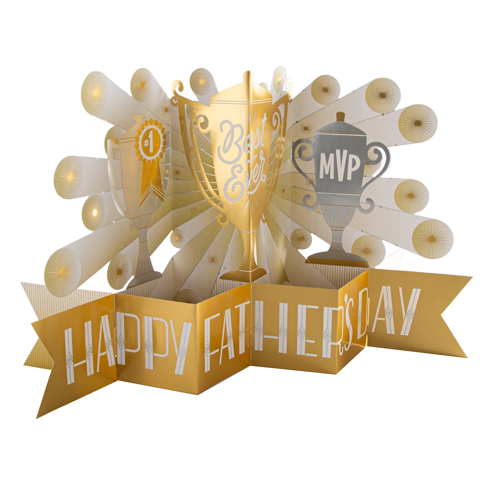 image 1 of Hallmark Jumbo Father's Day Card - 3D Pop-Up Trophy Design
