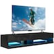 image 1 of HOMCOM High Gloss TV Stand Unit Wall Mounted with LED Lights