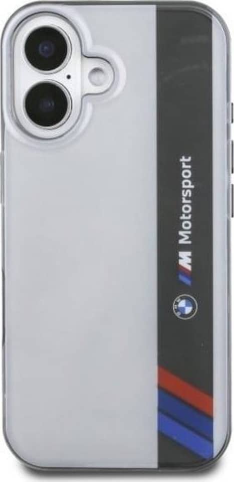 image 1 of BMW Motorsport IML Vertical Stripe Case for iPhone 16 6.1 Grey - BMHCP16S23HTFEG