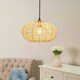 image 2 of ValueLights Romy Wood - Rattan Natural Oval Ceiling Pendant Shade