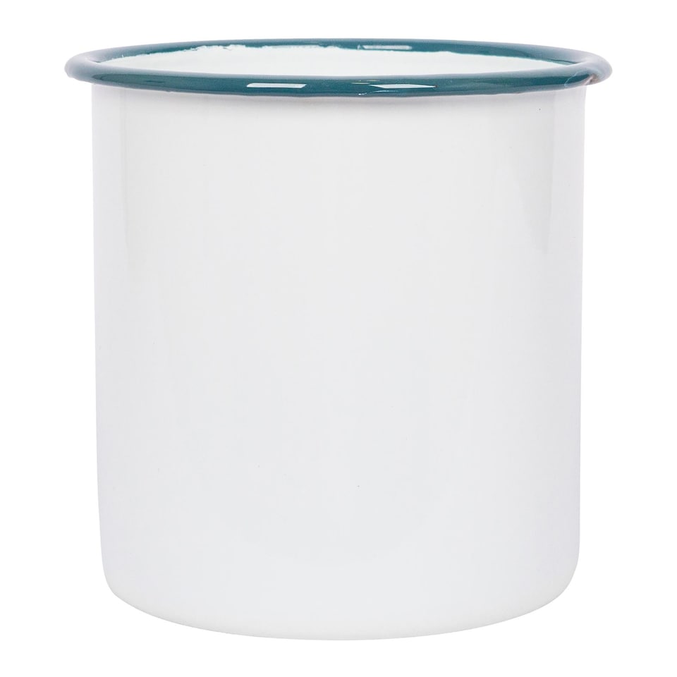 image 1 of Argon Tableware White Enamel Utensil Holder - 15.5cm - Green