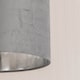 image 4 of ValueLights Reni Medium Grey Velvet Chrome Inner Lamp Shade & Bulb | Grey