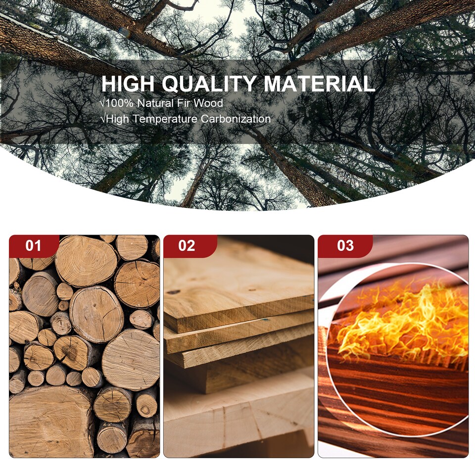 image 1 of Outsunny Wood Patio Chair Bench 2 Seats with Centre Coffee Table, Garden Bench for Lounging and Relaxing Outdoors, Carbonized