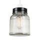 image 1 of ValueLights Ribbed Pattern Glass Jar Pendant Shade Black | Black