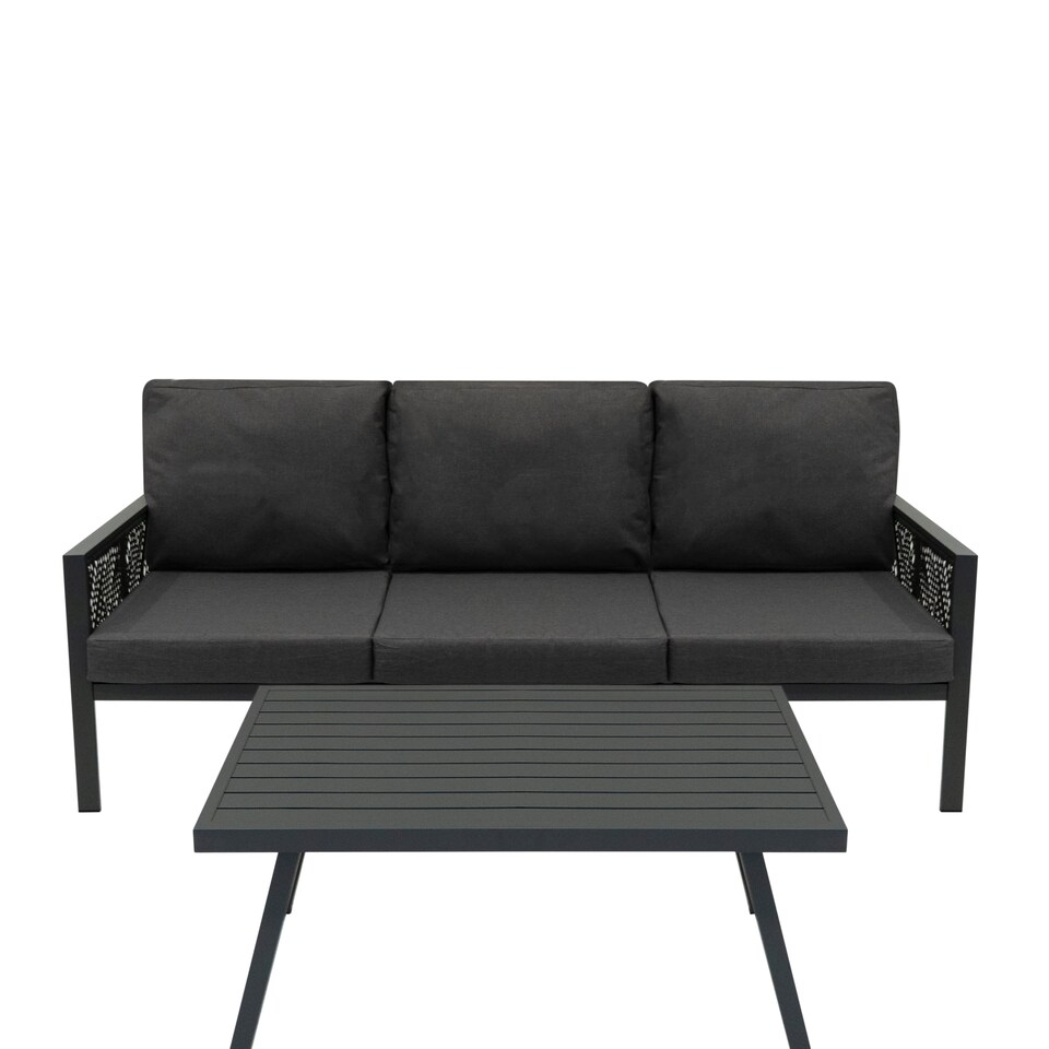 image 1 of Aluminium 4 Piece Sofa Set - Anthracite Grey