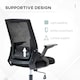 image 9 of Vinsetto Mesh Office Chair for Home with Lumbar Support, Flip-up Arm, Wheels White