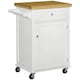 image 6 of HOMCOM Rolling Kitchen Cart Storage Trolley with Drawer Towel Rail White