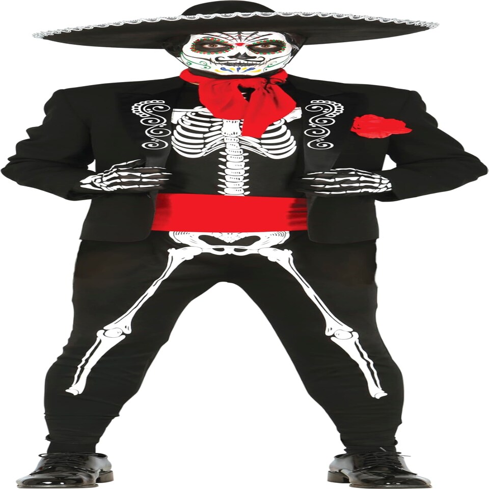 image 1 of Fancy Dress Adult Mexican Skeleton - L