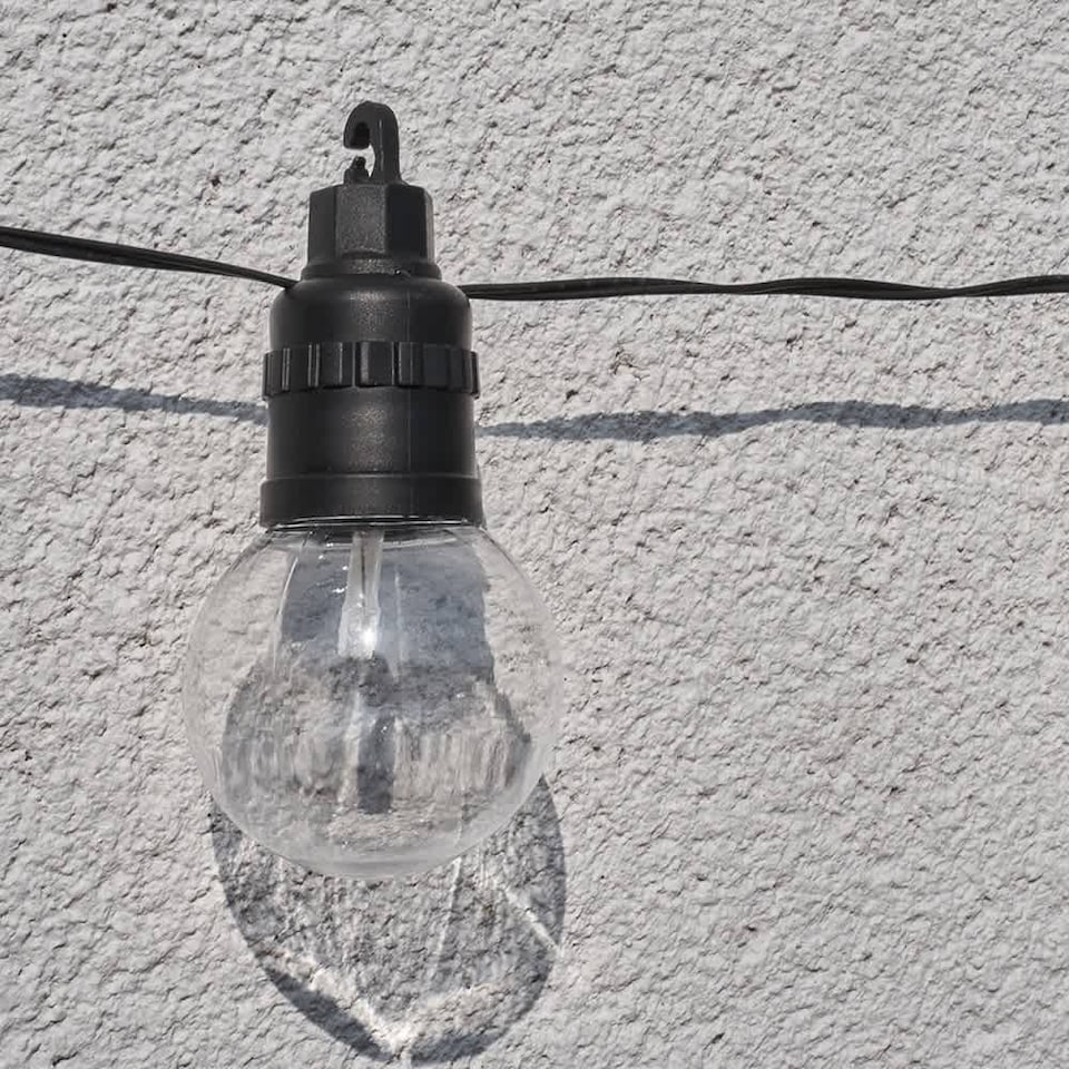 image 1 of ValueLights Festoon 30 Set Black Outdoor String Festoon Globe Lights Warm White