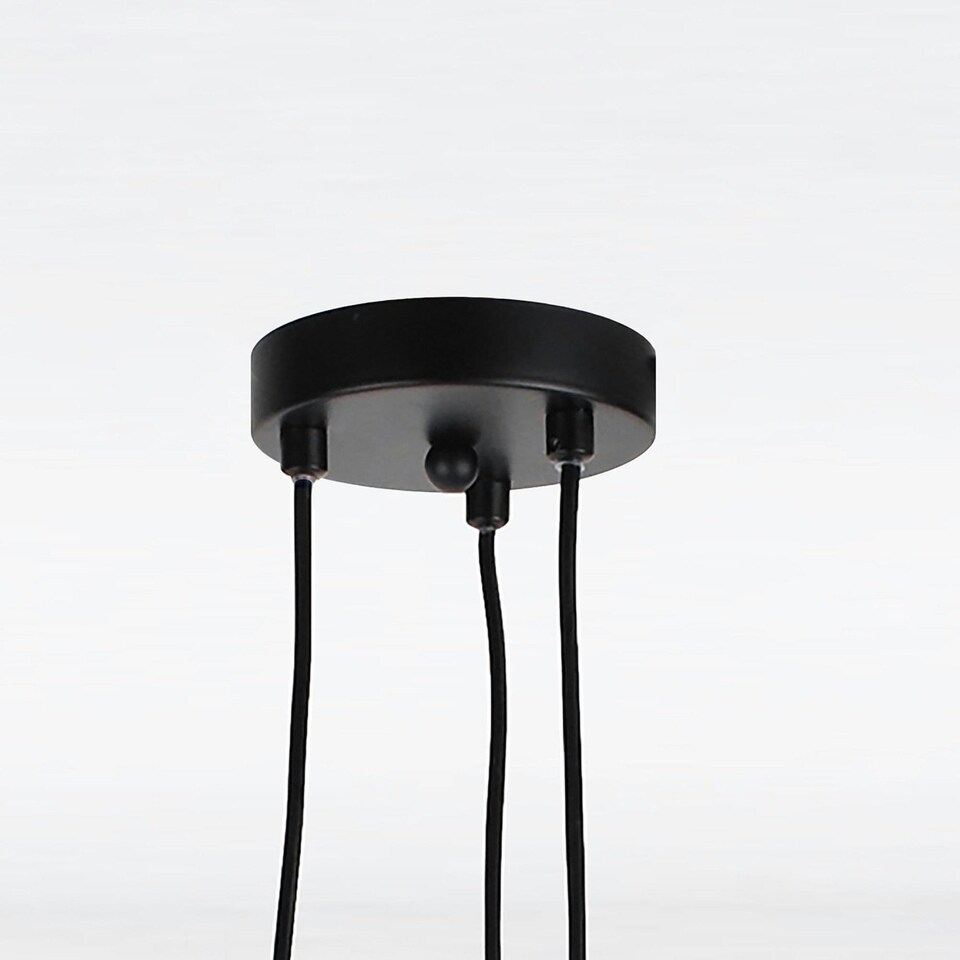 image 1 of First Choice Lighting Matt Black With Brushed Copper Detail 3 Light Pendant Black | Copper
