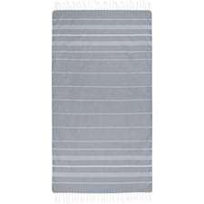 Anna Hammam Striped Cotton Beach Towel - Grey - One Size