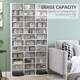 image 3 of HOMCOM CD DVD Media Storage Shelves Display Shelf Racks Wooden Frame White
