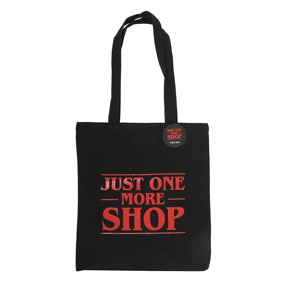 image 1 of Just One More Shop Tote Bag Black
