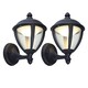 image 1 of Set of 2 Unite - Black LED Outdoor Porch Wall Lights Black | Clear