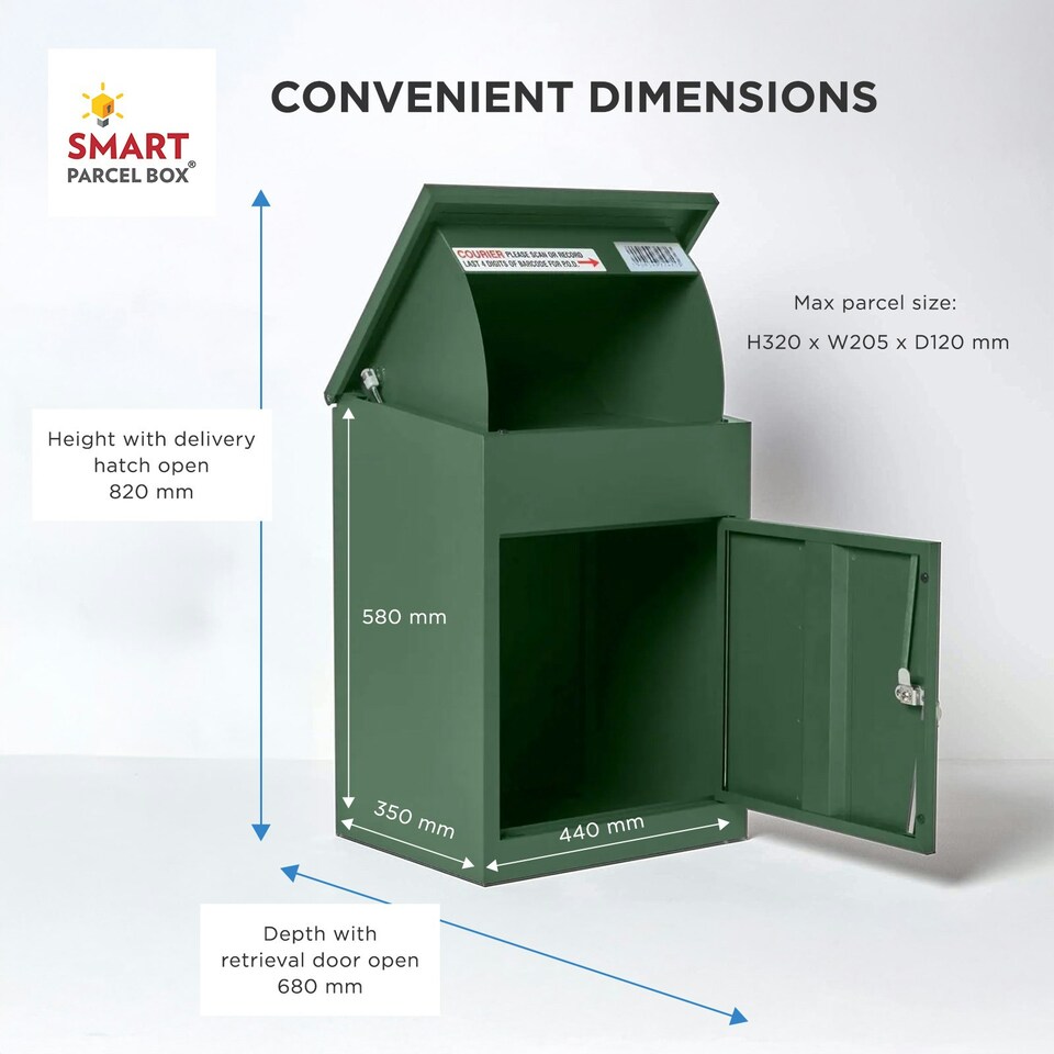 image 1 of SMART PARCEL BOX® Medium Front Access Green