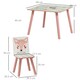 image 7 of ZONEKIZ Kids Table and Chairs, Children Desk with Two Chairs, Three Piece 