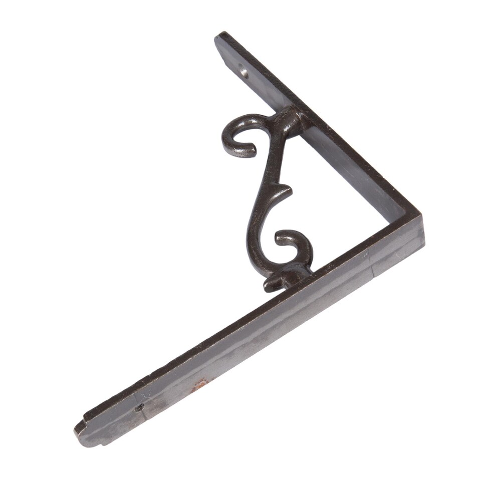 image 1 of Hammer & Tongs Scroll Iron Shelf Bracket - D155mm - Raw