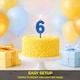 image 6 of Blue 6 Number Candle  Birthday Anniversary Party Cake Decorations Topper | Blue