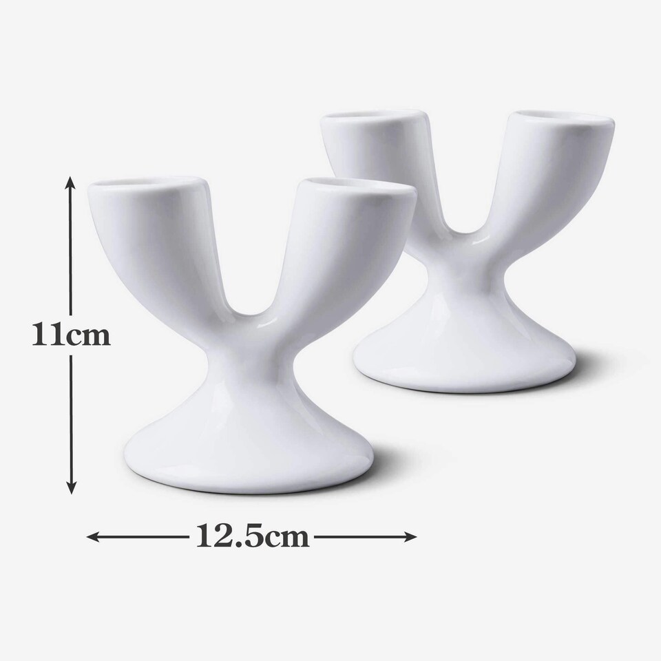 image 1 of Wm Bartleet & Sons Porcelain Double Egg Cup, Set of 2