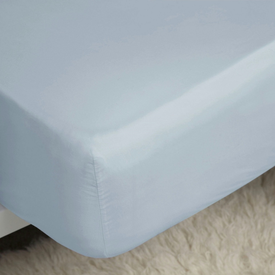 image 1 of Belledorm 400 Thread Count Egyptian Cotton Extra Deep Fitted Sheet - Duck Egg Blue - Double