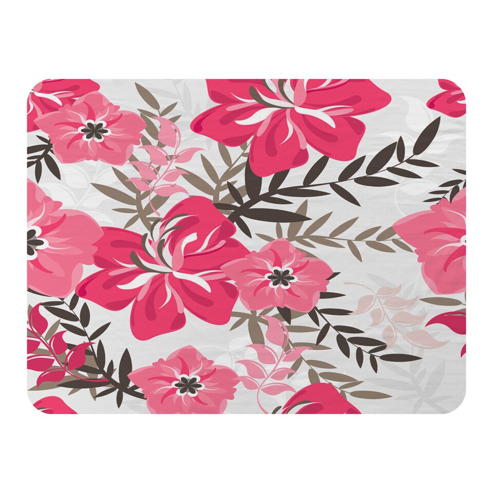 image 1 of Red & Pink Floral Blanket | Multi