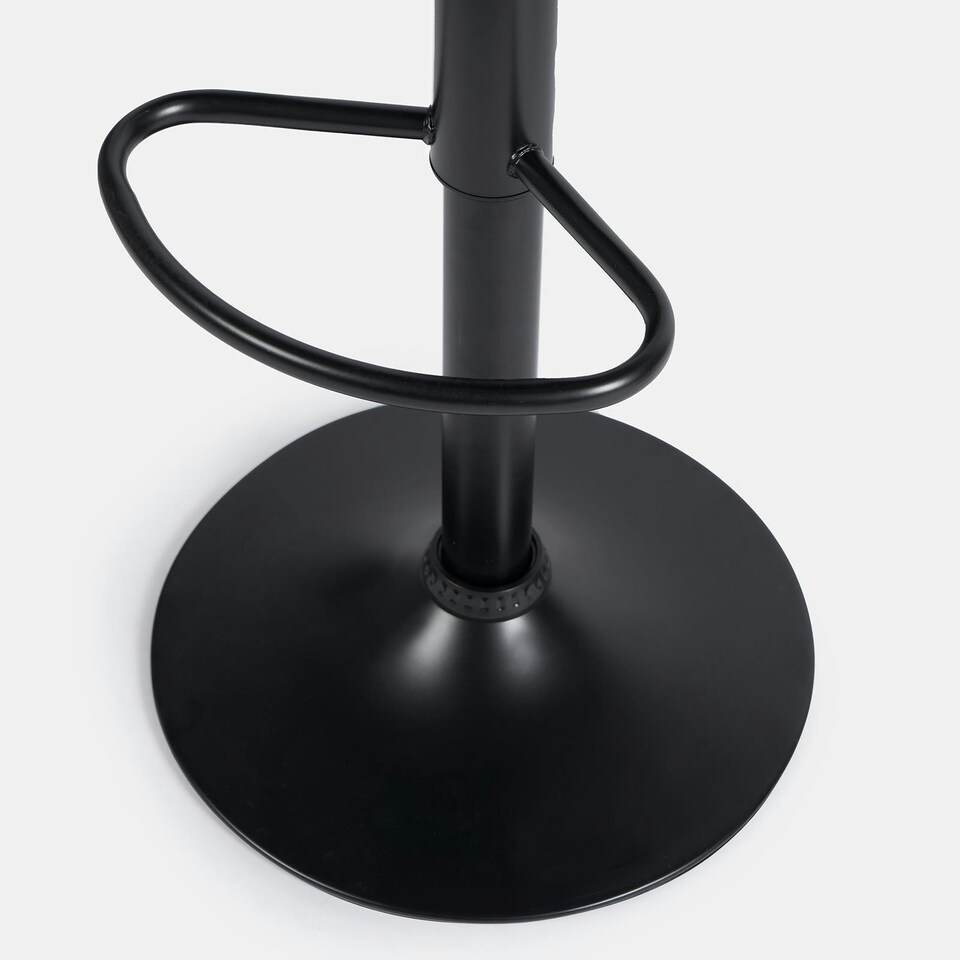 image 1 of OHS 2 x Velvet Swivel Height Adjustable Counter Bar Stools - Black