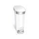 image 1 of Simplehuman 40L Slim Pedal Kitchen Bin with Liner Rim, White Plastic