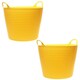image 3 of 3 x 40L Flexible Yellow Strong Plastic Tubs Ideal For Storage, Home & DIY Use