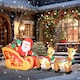 image 2 of Outsunny 7.9ft Christmas Inflatable Santa on Sleigh, Blow Up Decoration