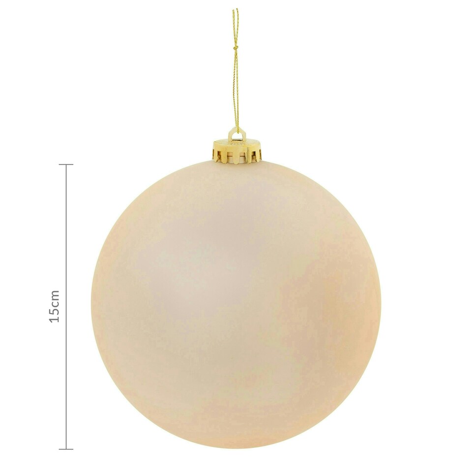 image 1 of 3PK 15cm Gold Traditional Matt Bauble