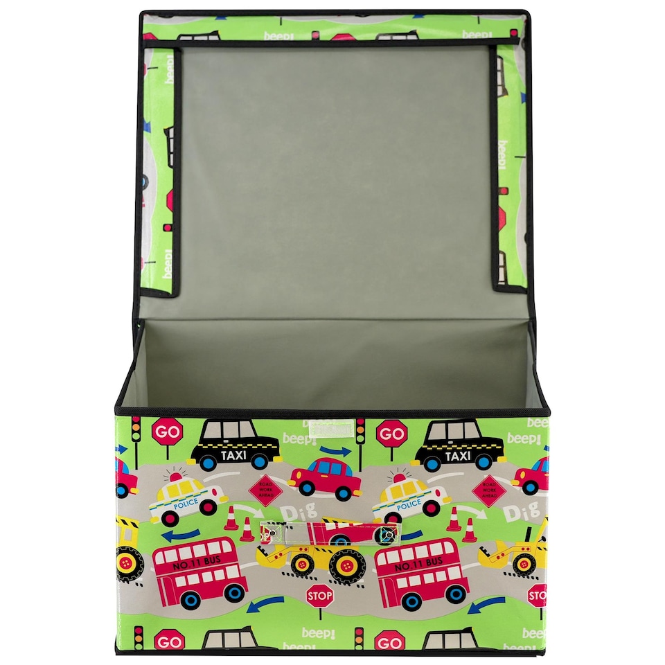 image 1 of The Magic Toy Shop Road Works Design Foldable Toy Storage Box 50x30x40cm