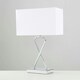 image 3 of ValueLights Contemporary Polished Chrome Table Lamp With White Rectangular Shade