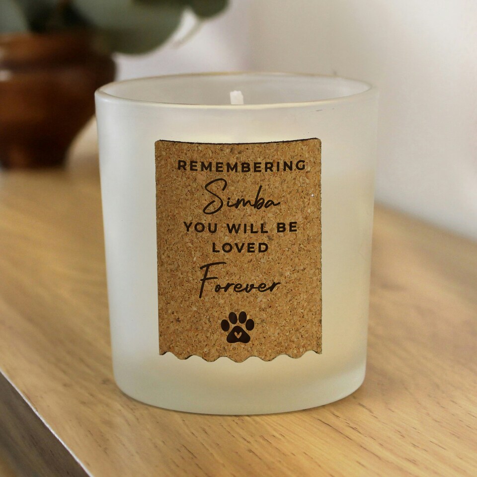 image 1 of Personalised Paw Print Cork Label Candle Jar Clear