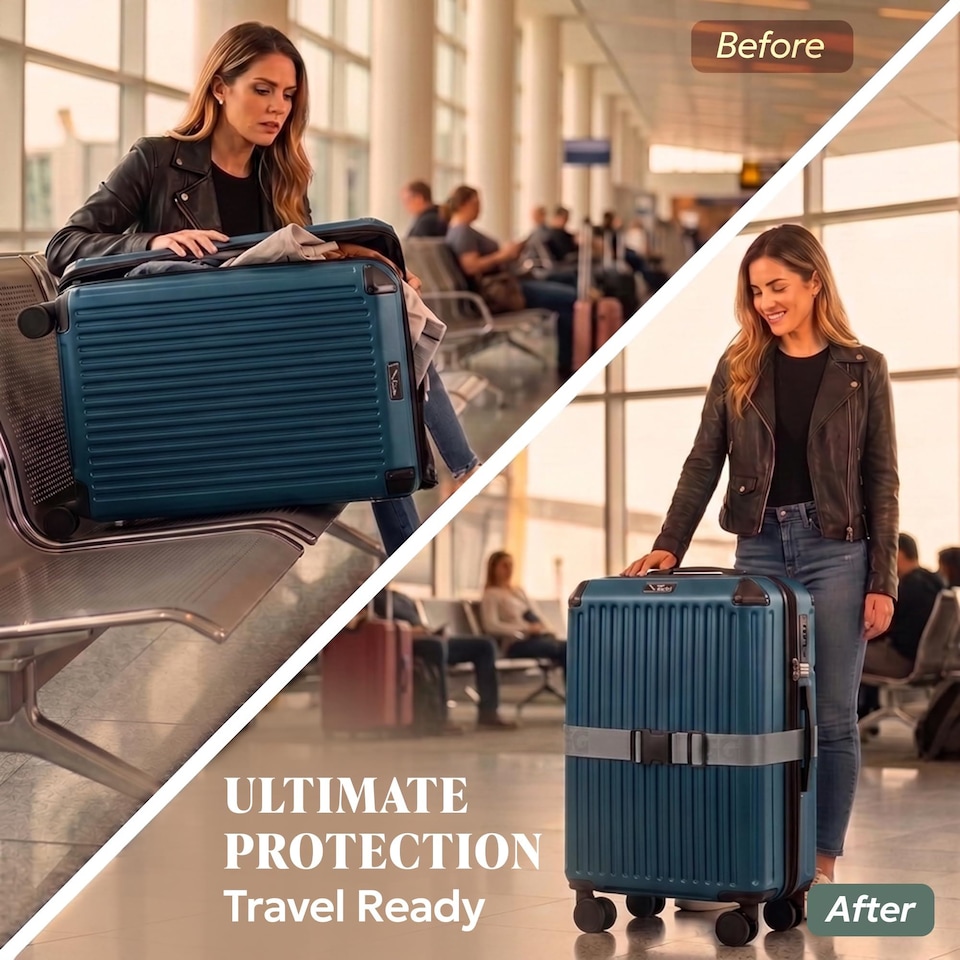 image 1 of Lugg Luggage Straps 2 Pack Adjustable Suitcase Belts 180 cm Polyester Webbing