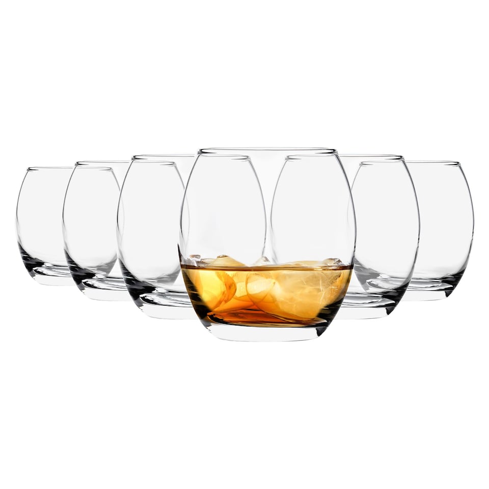image 1 of LAV Empire Whiskey Glasses - 405ml - Clear - Pack of 6 | Clear | Clear