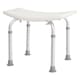 image 6 of HOMCOM Aluminium Shower Stool w/ Adjustable Height Non-Slip Bath Stool White