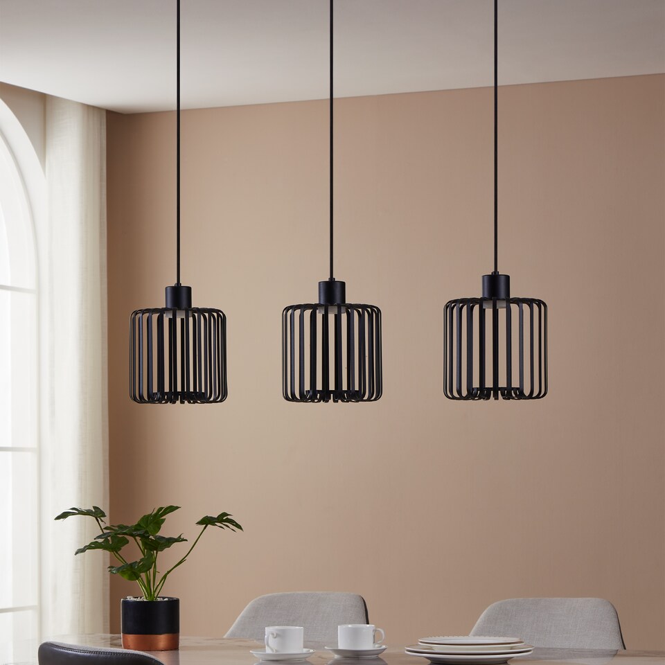 image 1 of EGLO Ginestrone-Z Black Steel RGB 3 Light Pendant