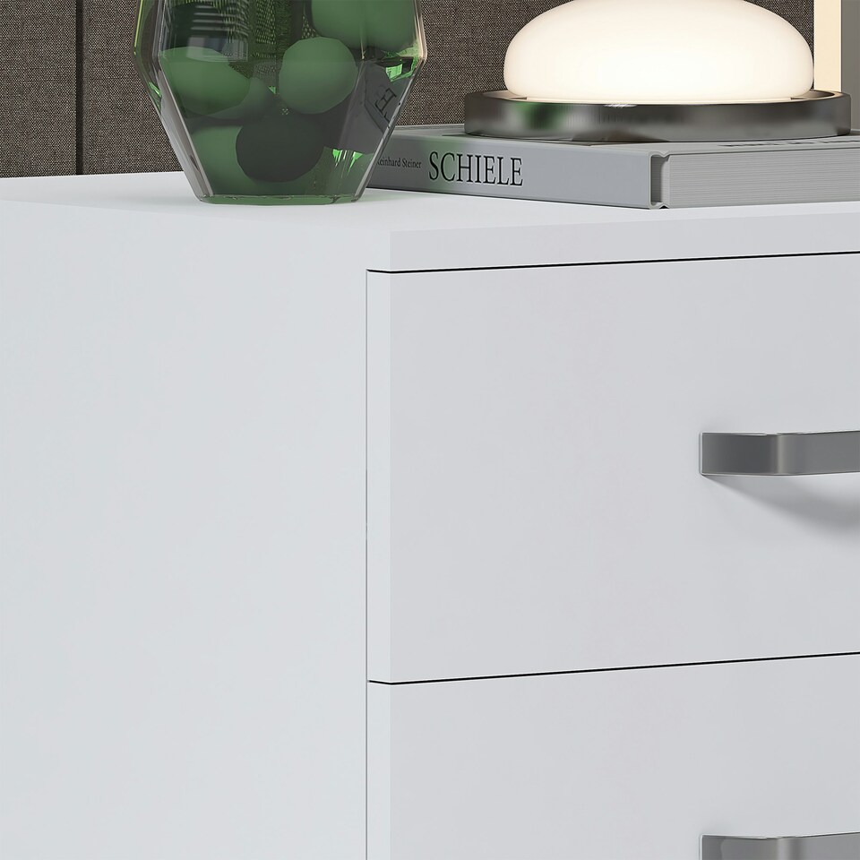 image 1 of FWStyle Tunis 3 Drawer Bedside Chest Matt White