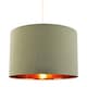 image 2 of Contemporary Olive Cotton 12" Table/Pendant Lamp Shade with Shiny Copper Inner | Green | Olive Green | 1