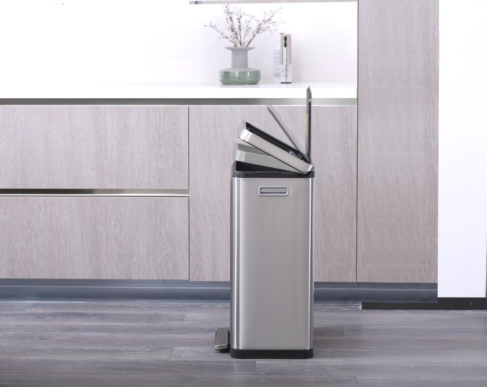 image 1 of X Cube Pedal Bin 45L | Silver | Stainless Steel | 45L