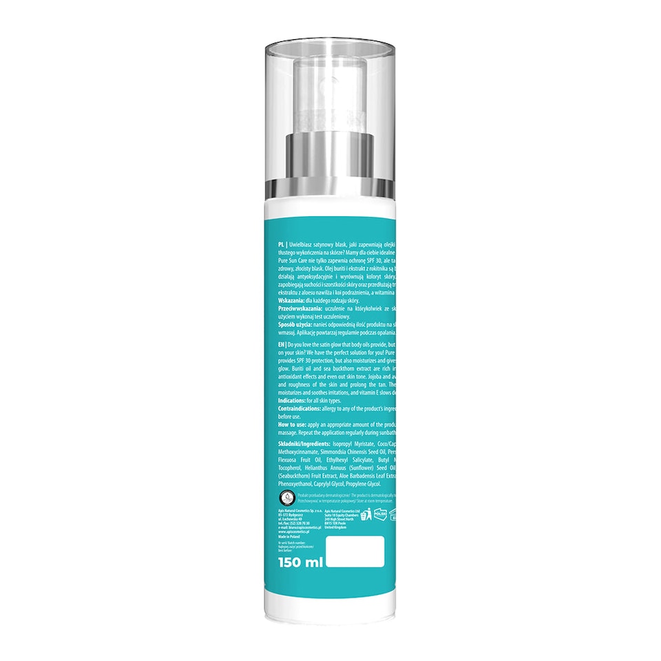 image 1 of Apis Pure Sun Care Protective Body Oil SPF 30 | 150ml