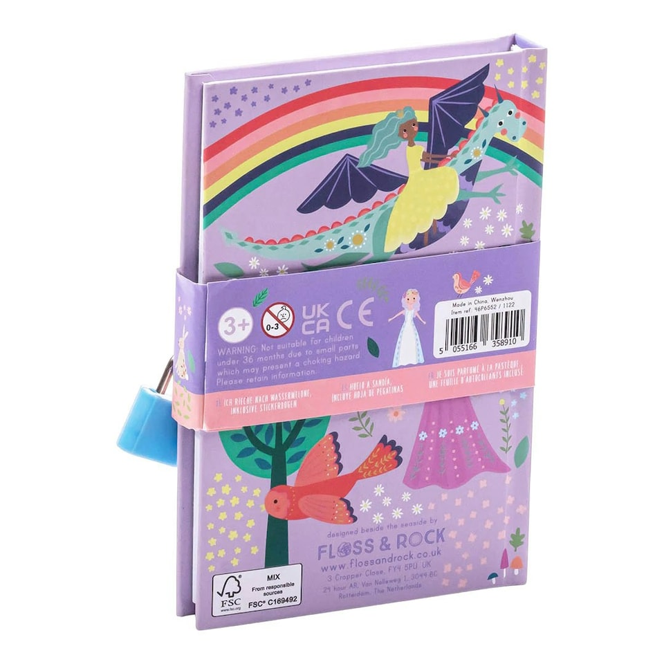 image 1 of Floss & Rock Children's Lockable Secret Diary Notebook - Fairy Tale