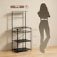 image 6 of HOMCOM Freestanding Shelving Unit with 6 Hooks and Wine Rack