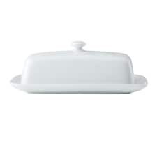 Mikasa Butter Dish White Porcelain 21cm | White