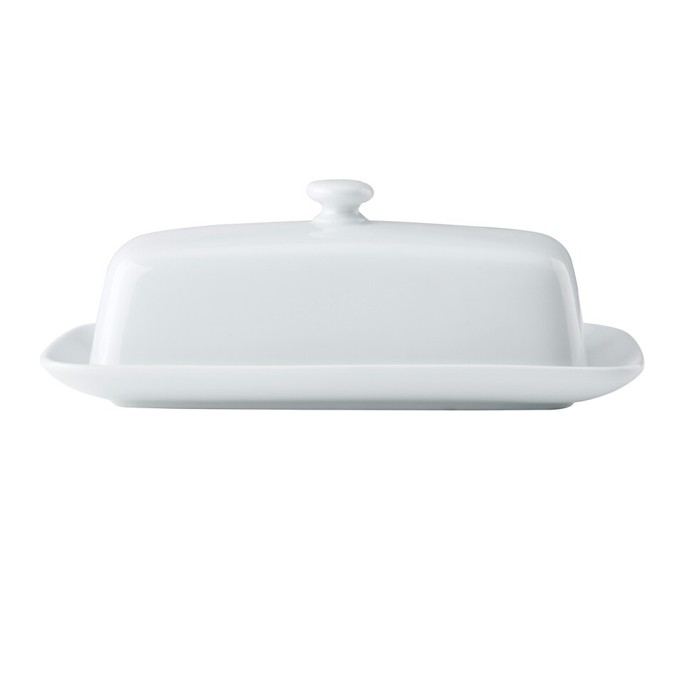 image 1 of Mikasa Butter Dish White Porcelain 21cm | White