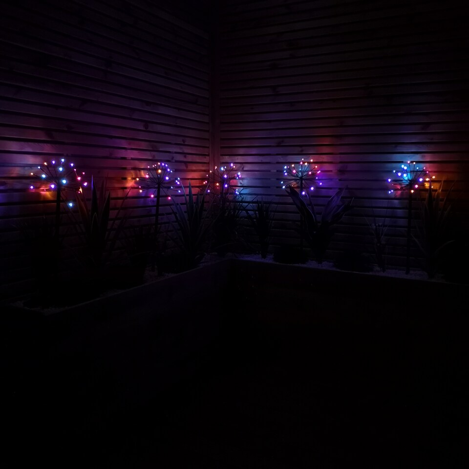 image 1 of Set of 5 Battery Operated Multi Function Rainbow LED Sparkler Path Lights Christmas Decoration with Timer