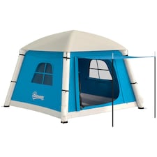 Outsunny Inflatable Camping Tent, Easy Setup 2 Man Tent, Brown 