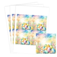Easter Eggs Square Stickers 95mm - Sheet of 4