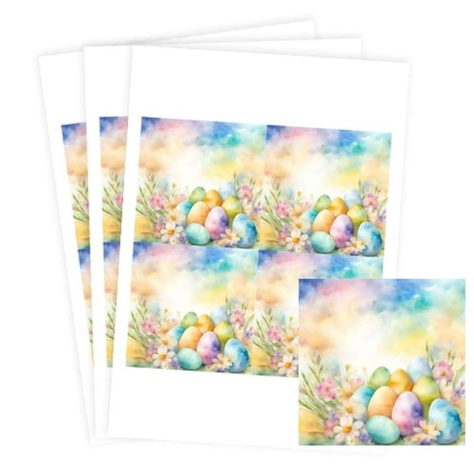 image 1 of Easter Eggs Square Stickers 95mm - Sheet of 4